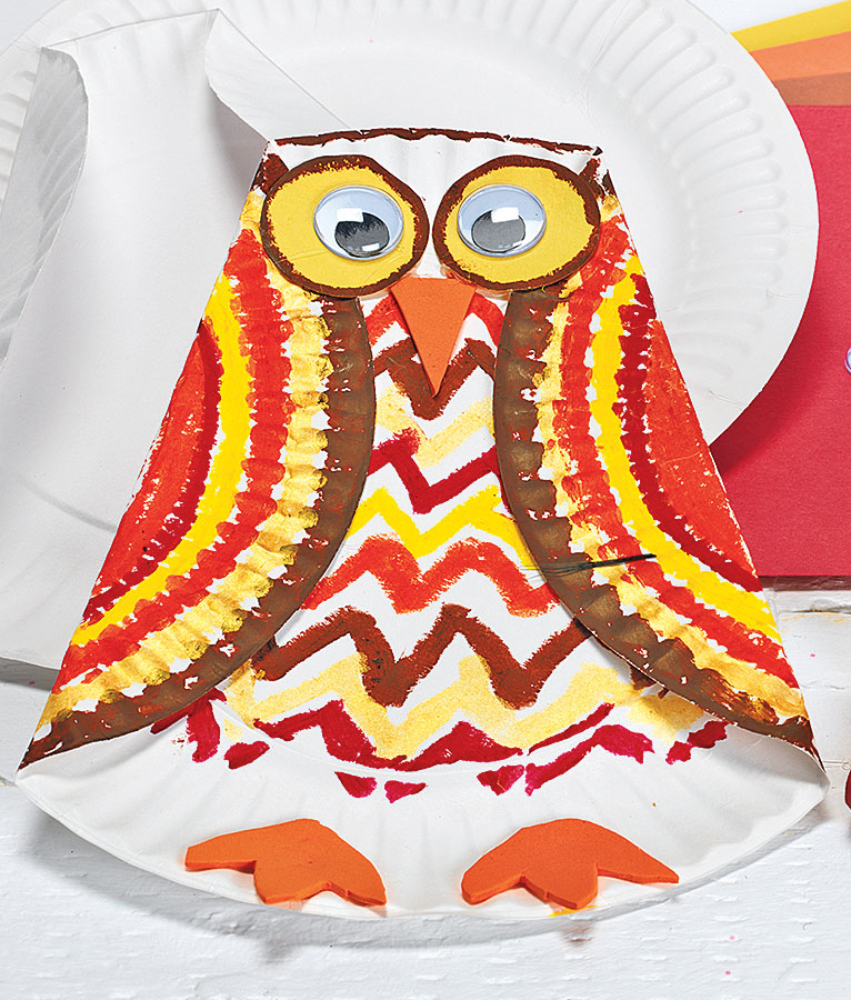 Fall Paper Plate Owl