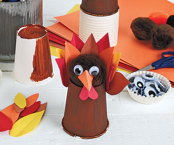 Thanksgiving Creative Craft Activity Paper Cup Turkeys