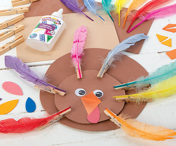 Pin the Tail on the Turkey Creative Craft Activity for Thanksgiving