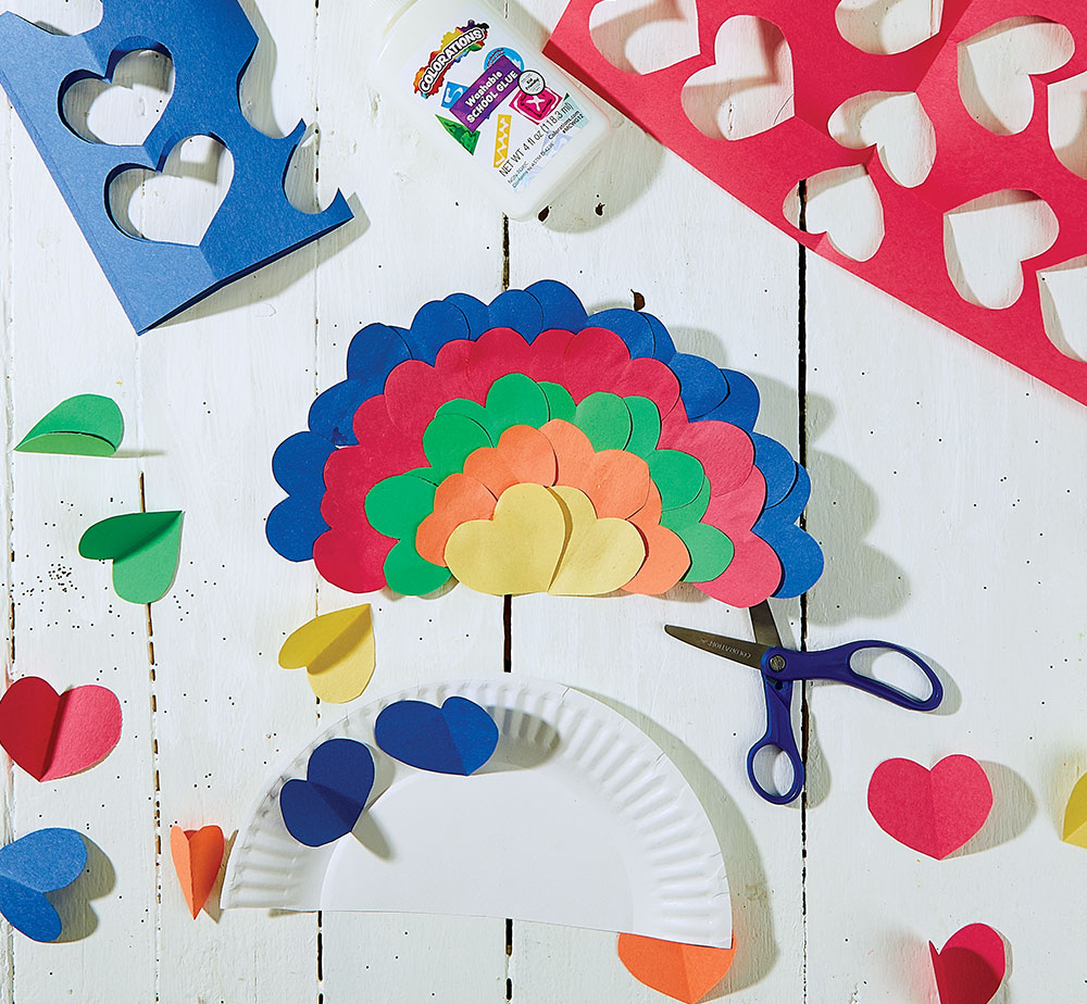 Celebrate Pride! Colorful Heart Cut Out Rainbows