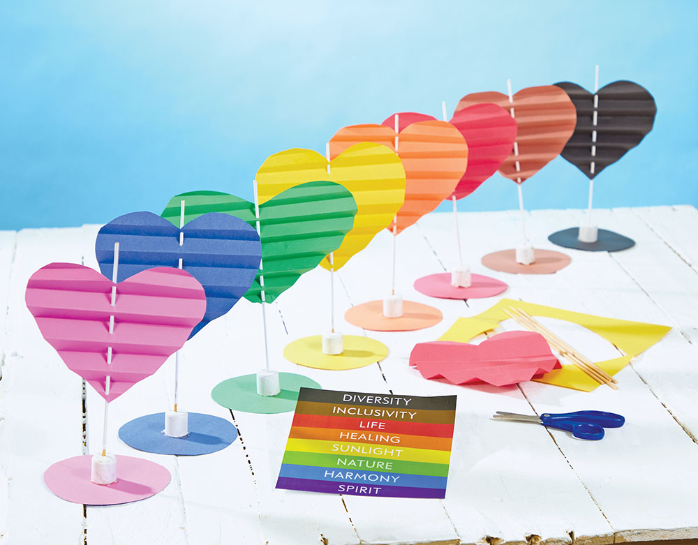 Celebrate PRIDE - Rainbow Flag Heart Display